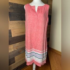 Talbots Heathered Red Linen Shift Dress, Size 8